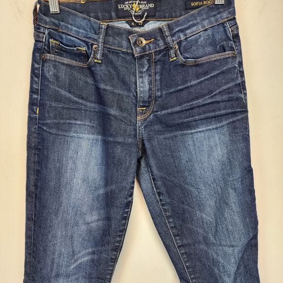 Lucky Brand Dark Wash Blue Sofia Bootcut Jeans Size 4 27x32 - Picture 4 of 12